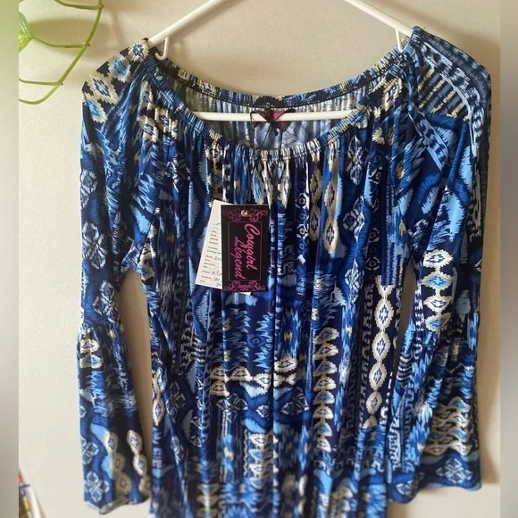 Cowgirl Legend Western Top Women's Medium Multicolor Bohemian Blouse NWOT - Picture 6 of 8